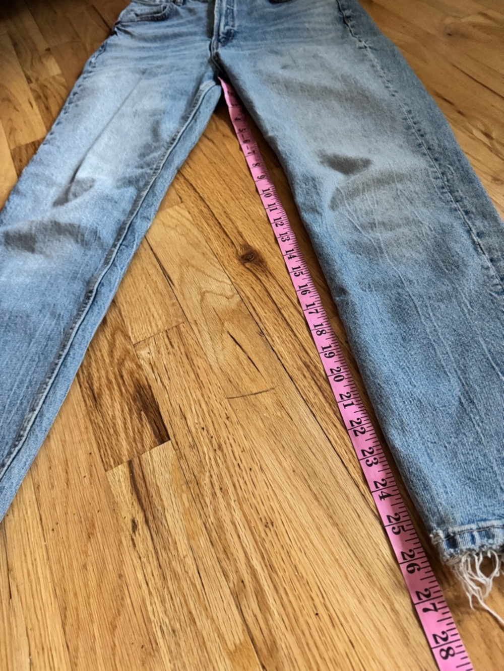 Zara Light Wash High-Rise Straight Leg Mom Jeans - Size 6 - Picture 5 of 7